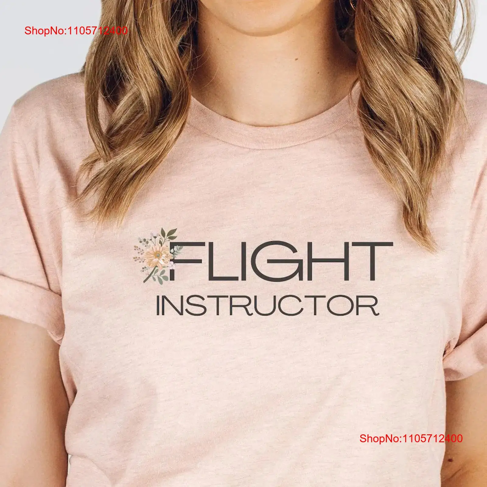 Commercial Shirt Printing - Floral Flight Instructor T 셔츠 여성용