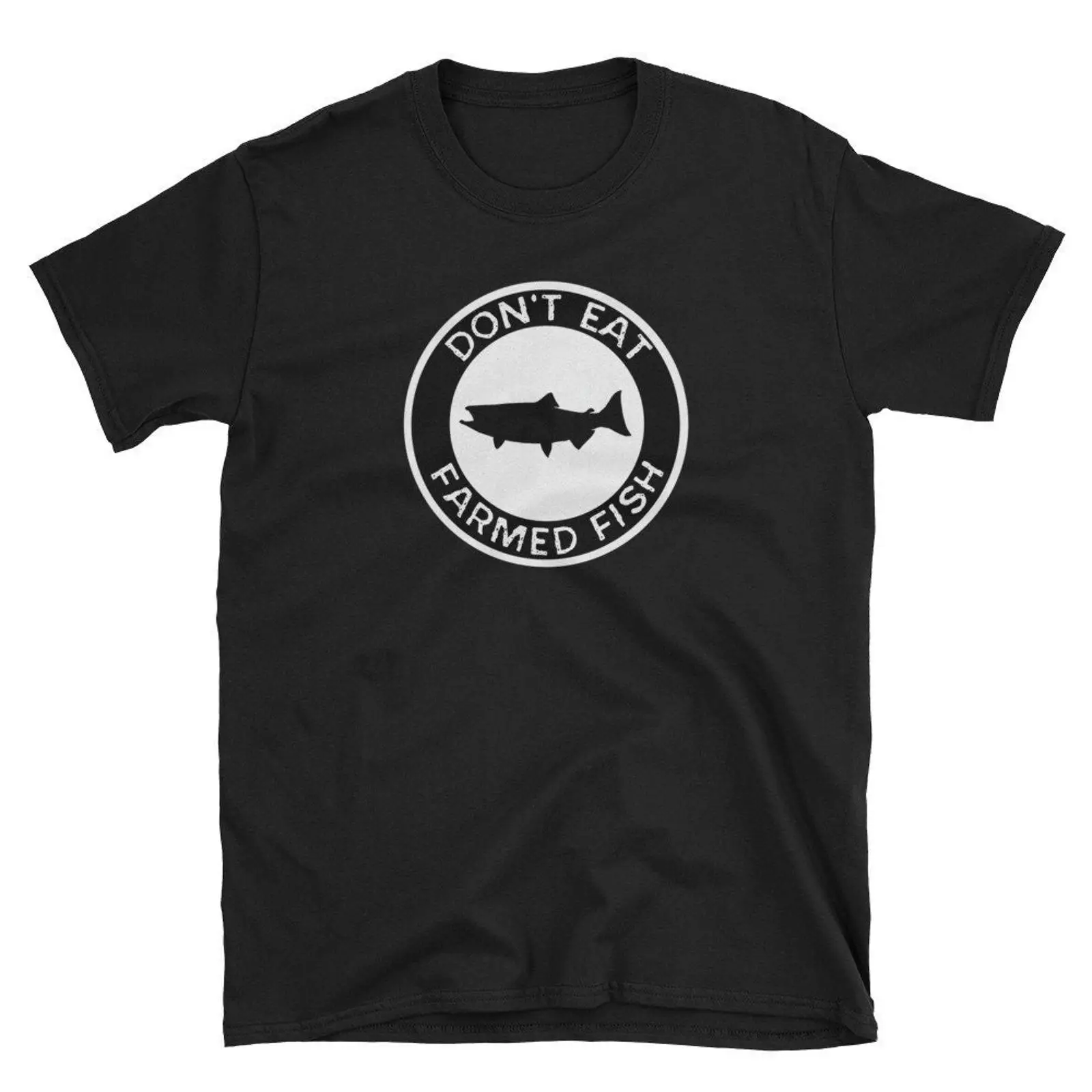 Commercial Shirt Printing - 농장에서 키운 생선은 먹지 마세요 재미있는