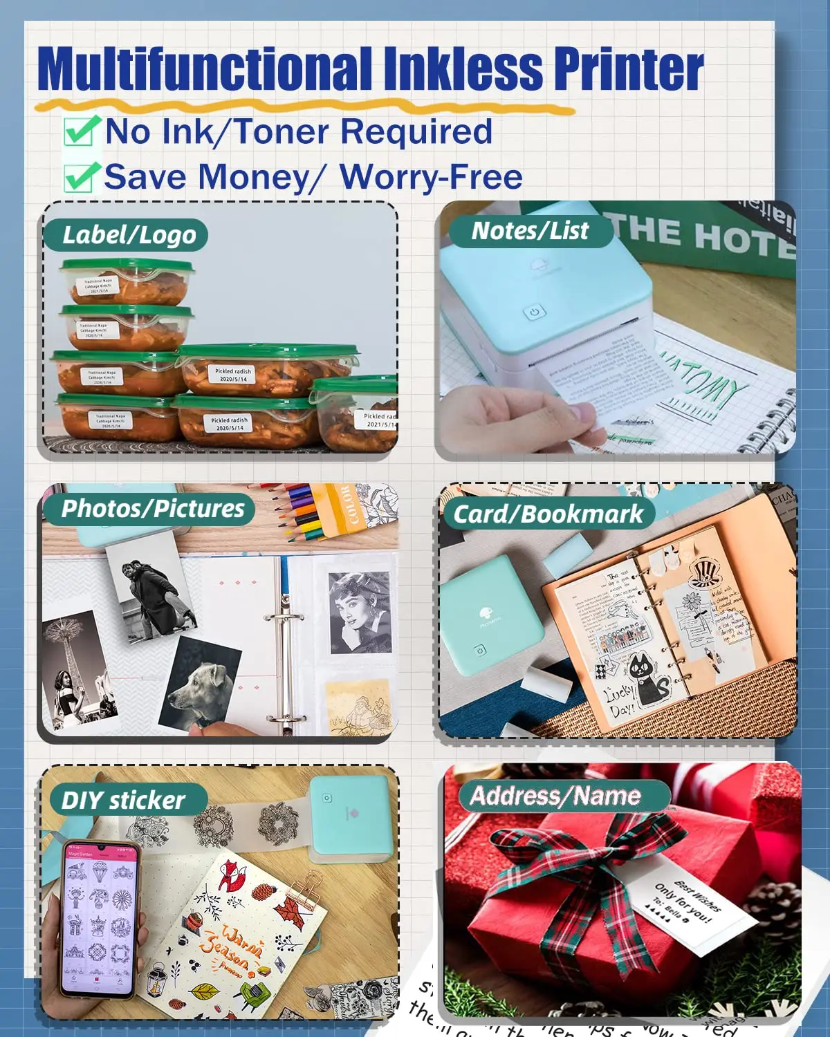 Phomemo M02Pro 미니 휴대용 프린터 무선 열 - Commercial Photo Printer 리뷰 및 가격