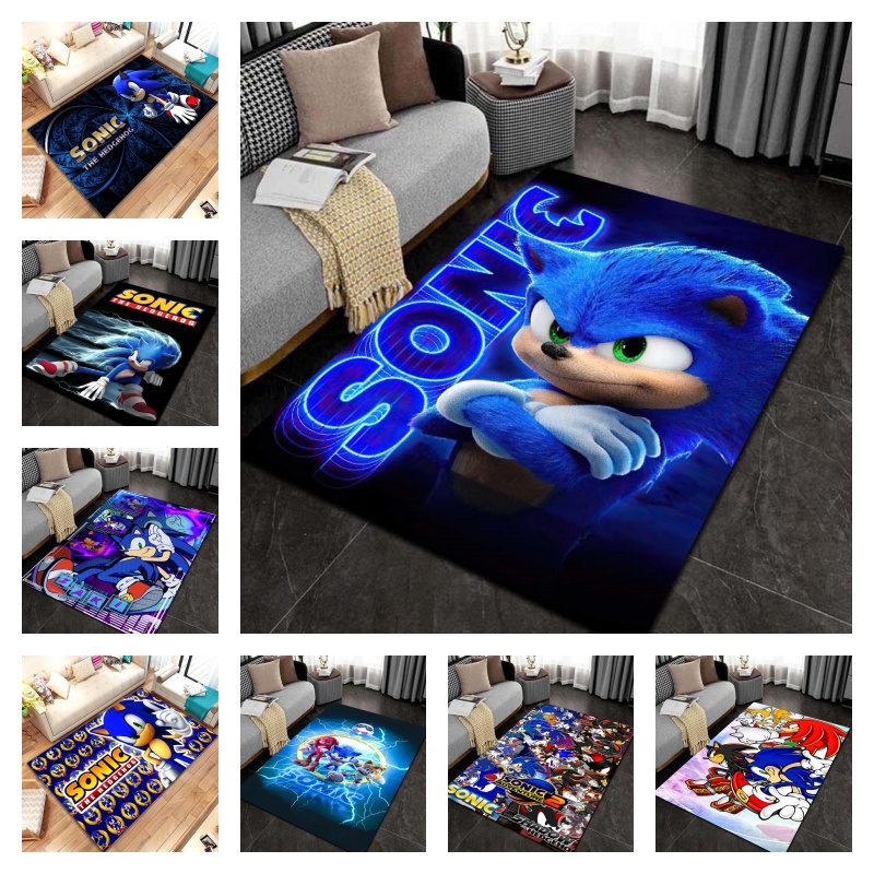 3D S-Sonic-c 만화 프린트 영역 플란넬 러그  - Commercial Printing Inc 리뷰 및 가격