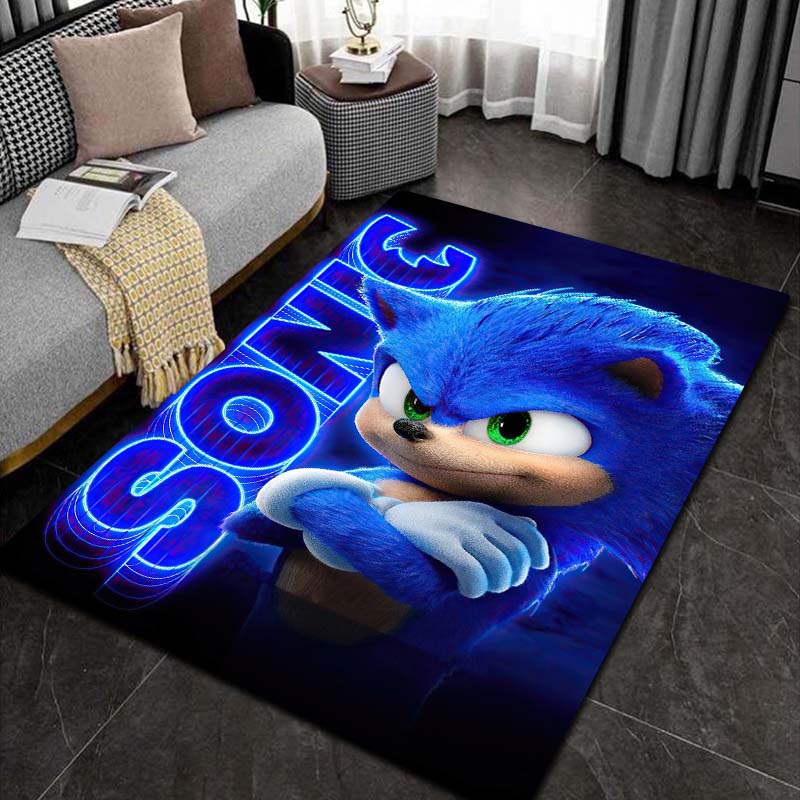 3D S-Sonic-c 만화 프린트 영역 플란넬 러그  - Commercial Printing Inc 리뷰 및 가격