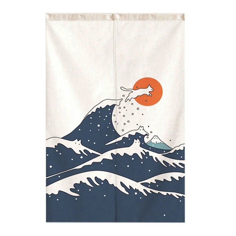 VIKAMA 일본식 접이식 부채 무늬 우키요에 노렌 커 - Commercial Fabric Printing 리뷰 및 가격